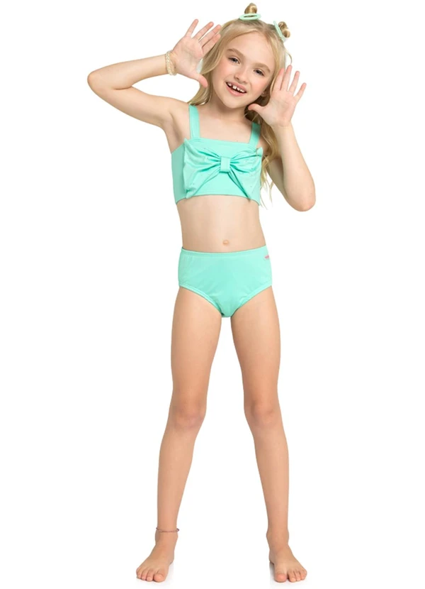 Marlan - Biquíni Menina em Malha Beachwear Verde