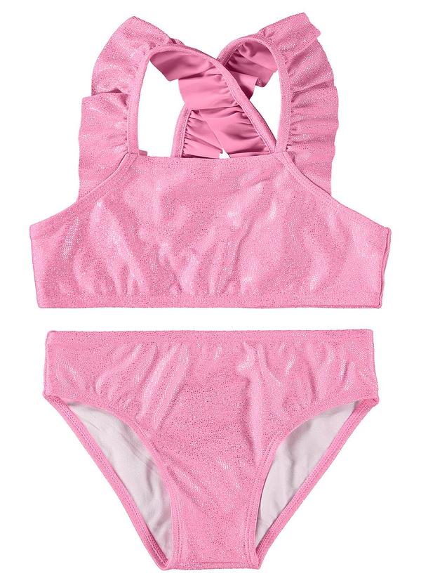Malwee Kids - Biquíni Rosa em Malha Glitter Uv