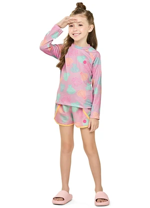 Elian - Blusa de Proteção Solar Infantil Menina Rosa - ELIAN