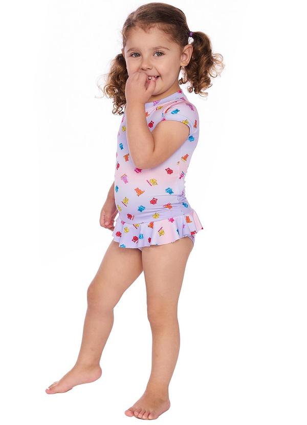 Mormaii - Body Bebê Manga Curta Babado Roxo 3