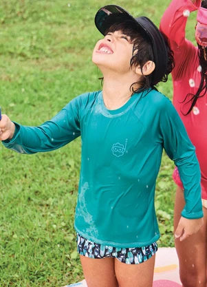 Malwee Kids - Camiseta Azul com Proteção Uv e Qr Code - MALWEE KIDS