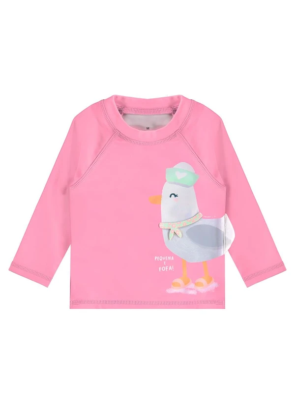 Malwee Kids - Camiseta Gaivota Uv50 Rosa