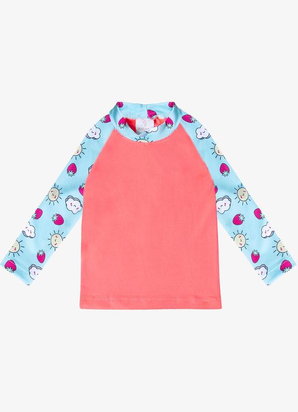 Rovitex - Camiseta Infantil Menina com Proteção Uv Rosa