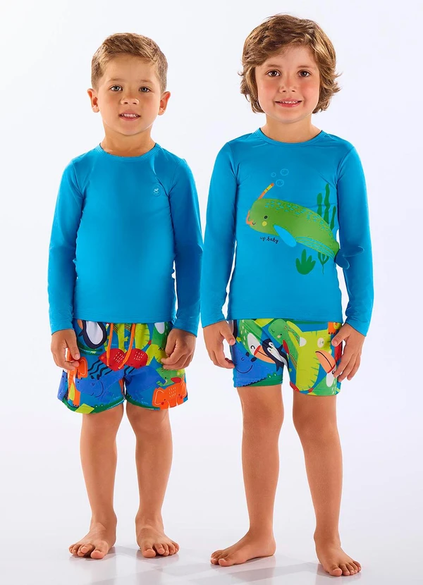 Up Baby - Camiseta Infantil Unissex Fps +50 Azul 3