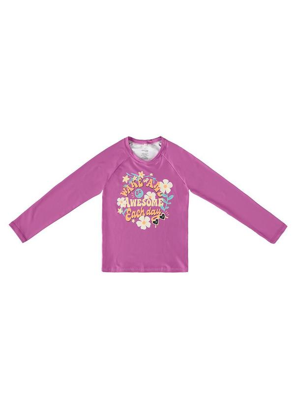 Malwee Kids - Camiseta Roxa Awesome Malha Uv Menina