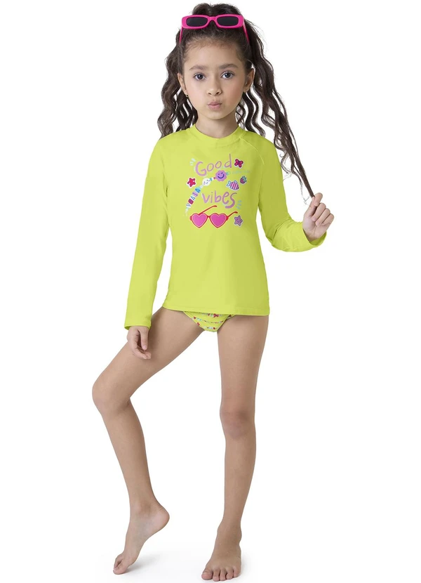 Malwee Kids - Camiseta Verde Limão Malha Uv50+ Menina 2