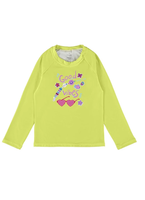 Malwee Kids - Camiseta Verde Limão Malha Uv50+ Menina 3