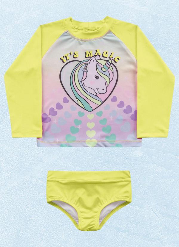 Fakini Kids - Cj.Blusa M/Longa/Calcinha Amarelo