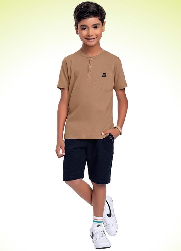 Fakini Kids - Cj.Camiseta/Bermuda Marrom