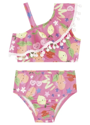 Marlan - Conjunto Biquíni Aplique Pompom Rosa - MARLAN