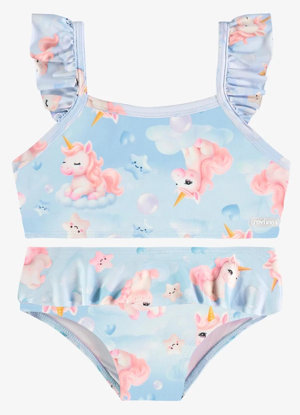 Rovi Kids - Conjunto Biquini Blusa com Calcinha Uv Azul