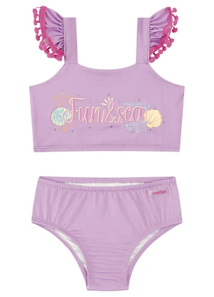 Marlan - Conjunto Biquíni com Pompom e Strass Roxo - MARLAN