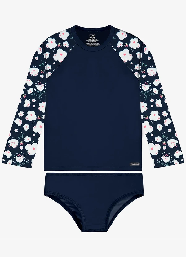 Rovi Kids - Conjunto Bíquini Infantil Proteção Uv Azul