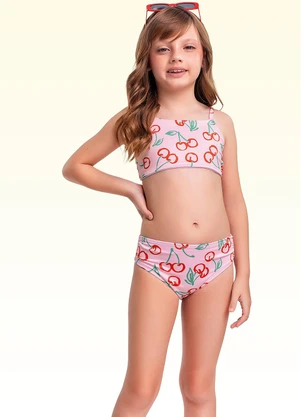 Fakini Kids - Conjunto Biquíni Moda Praia Rosa - FAKINI KIDS