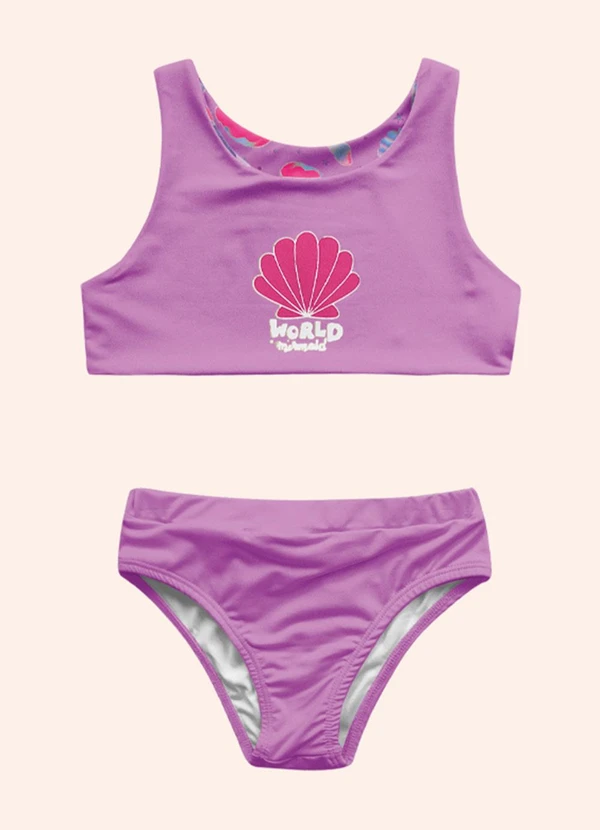 Fakini Kids - Conjunto Biquini Moda Praia Roxo