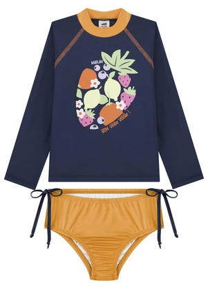 Marlan - Conjunto Blusa e Calcinha Menina Estampado Azul - MARLAN