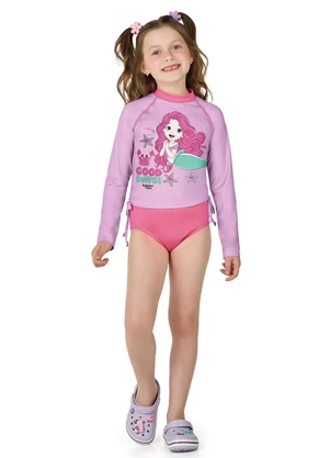 Marlan - Conjunto Blusa e Calcinha Menina Estampado Roxo - MARLAN