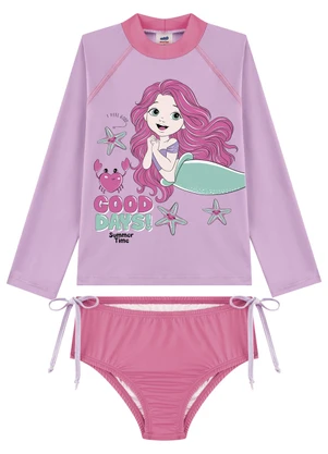 Marlan - Conjunto Blusa e Calcinha Menina Estampado Roxo - MARLAN