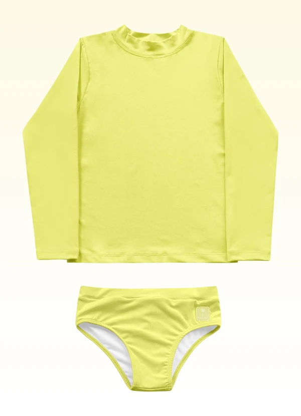 Fakini Kids - Conjunto Blusa e Calcinha Moda Praia Amarelo