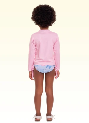 Fakini Kids - Conjunto Blusa e Calcinha Moda Praia Rosa - FAKINI KIDS