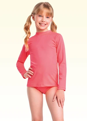Fakini Kids - Conjunto Blusa e Calcinha Moda Praia Rosa - FAKINI KIDS