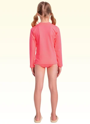 Fakini Kids - Conjunto Blusa e Calcinha Moda Praia Rosa - FAKINI KIDS