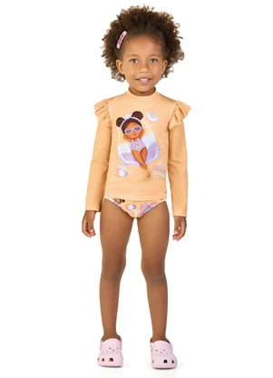 Marlan - Conjunto Blusa Manga Longa e Tanga em Laranja - MARLAN