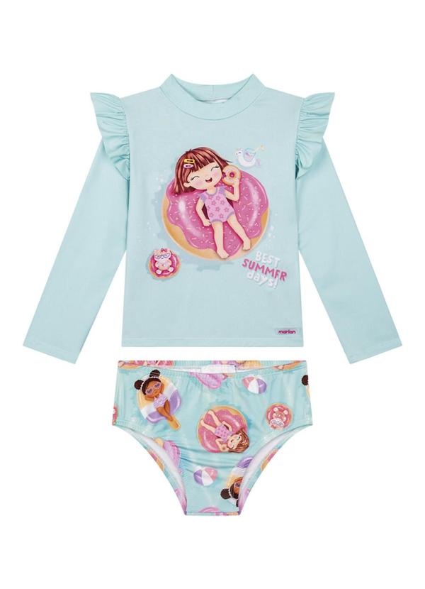 Marlan - Conjunto Blusa Manga Longa e Tanga em Verde