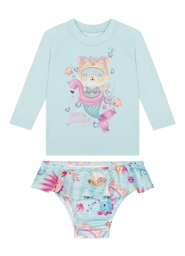 Marlan - Conjunto Camiseta Manga Longa e Tanga Verde