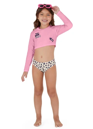 Malwee Kids - Conjunto Corações Malha Uv50 Rosa - MALWEE KIDS