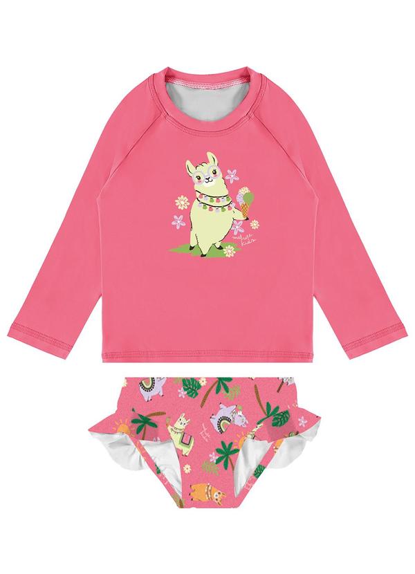 Malwee Kids - Conjunto Coral Cute Crabby Malha Uv Menina