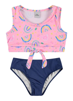Vida Costeira - Conjunto Infantil Cropped Uv 50+ Nozinho Rosa - VIDA COSTEIRA