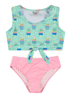 Vida Costeira - Conjunto Infantil Cropped Uv 50+ Nozinho Verde - VIDA COSTEIRA