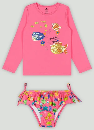 Up Baby - Conjunto de Biquíni Blusa e Calcinha Rosa - UP BABY