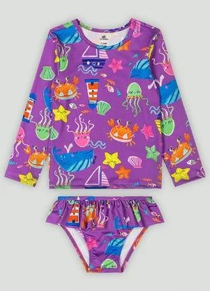 Up Baby - Conjunto de Biquíni Blusa e Calcinha Roxo - UP BABY