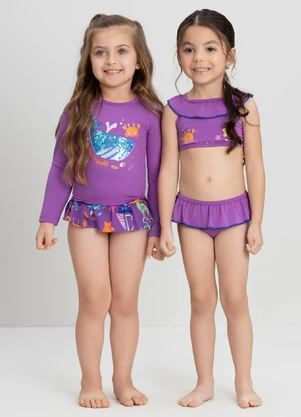Up Baby - Conjunto de Biquíni Blusa e Calcinha Roxo - UP BABY