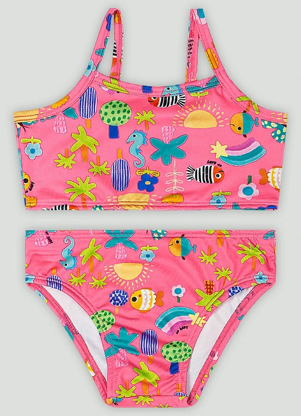 Up Baby - Conjunto de Biquíni Top e Calcinha Rosa
