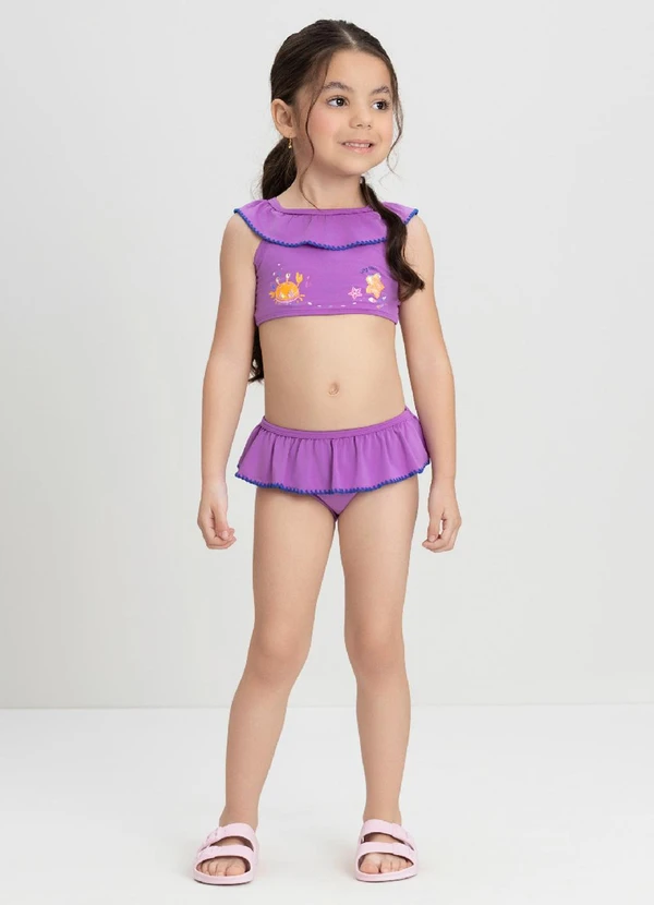 Up Baby - Conjunto de Biquíni Top e Calcinha Roxo
