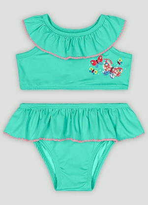 Conjunto de Biquíni Top e Calcinha Up Baby Verde - UP BABY