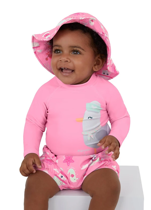 Malwee Kids - Conjunto Chapéu e Calcinha Rosa