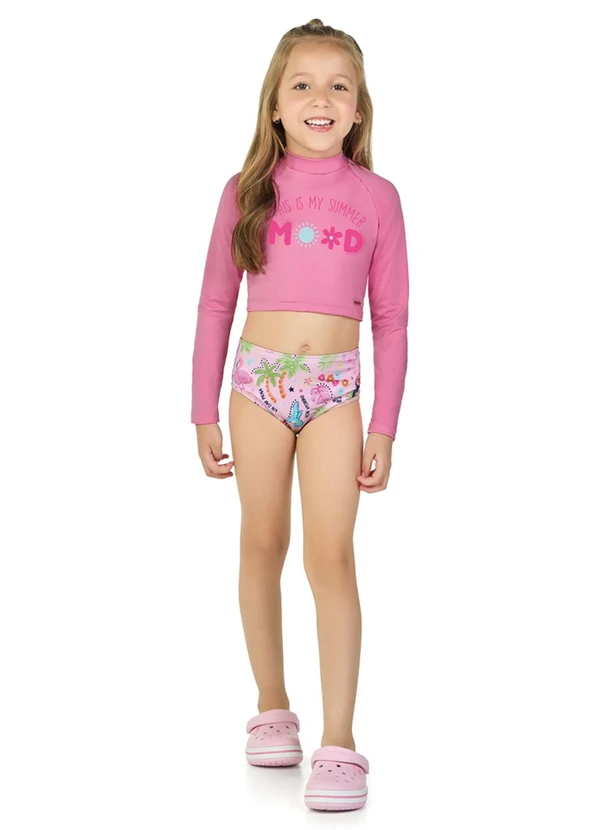 Marlan - Conjunto Manga Longa em Proteção Uv Rosa