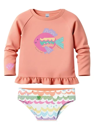 Malwee Kids - Conjunto Peixinho Malha Uv Laranja - MALWEE KIDS