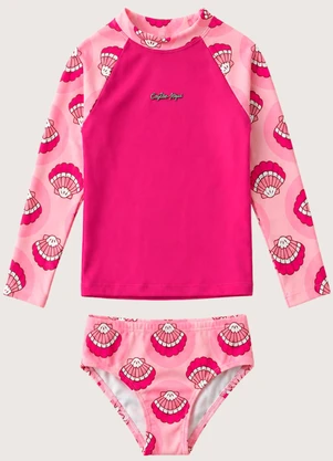 Vida Costeira - Conjunto Praia Bebê Menina Uv50+ Manga Longa Conch - VIDA COSTEIRA