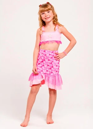 Vida Costeira - Conjunto Praia Infantil Menina Uv50+ Biquíni 3 Peç - VIDA COSTEIRA