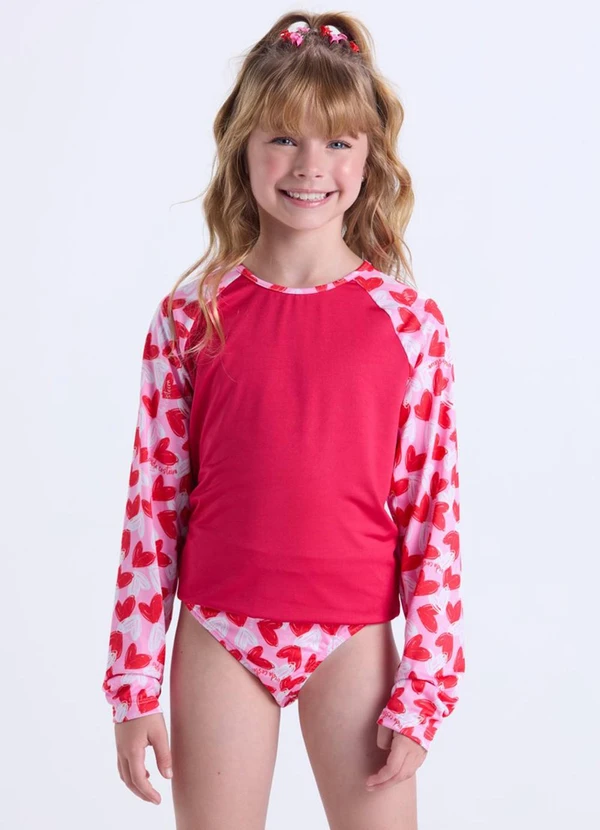 Vida Costeira - Conjunto Praia Infantil Uv50+ Vermelho