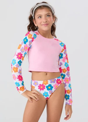 Vida Costeira - Conjunto Praia Uv50+ Florzinhas Branco - VIDA COSTEIRA