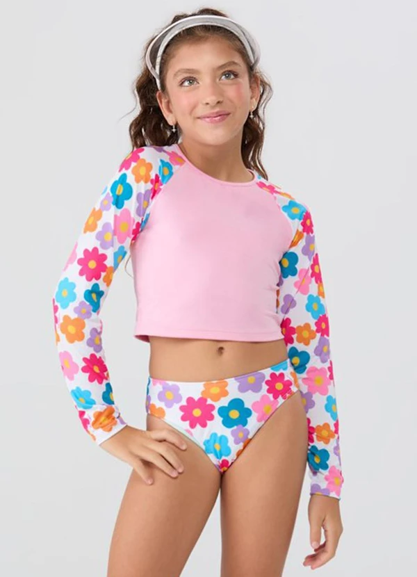 Vida Costeira - Conjunto Praia Uv50+ Florzinhas Branco