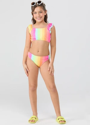 Vida Costeira - Conjunto Praia Uv50+ Regata Babado Colorido - VIDA COSTEIRA