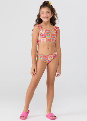 Vida Costeira - Conjunto Praia Uv50+ Regata Babado Crochê - VIDA COSTEIRA