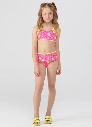 Vida Costeira - Conjunto Praia Uv50+ Top Regata Corações Pink - VIDA COSTEIRA